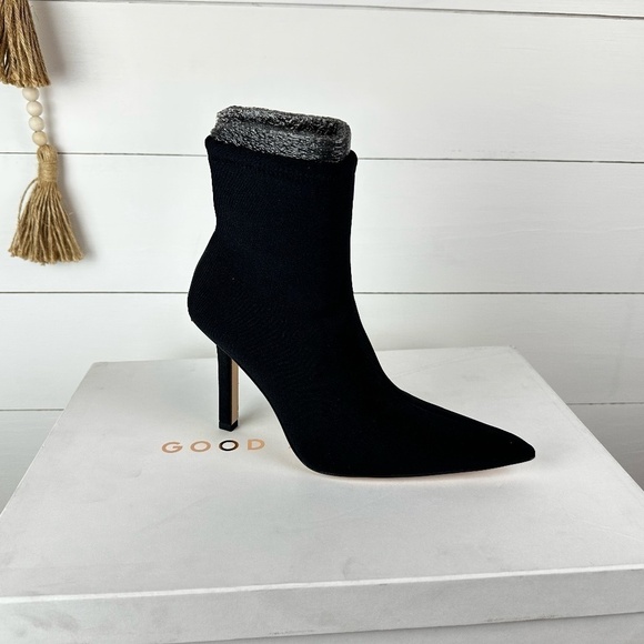 NIB Good American Ankle Black Stiletto Heeled Booties Style GA116SN-X Size 8.5 - Picture 5 of 7